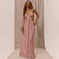 Hollow Out Tie Up Loose Jumpsuit GZJQ-K25Q90011