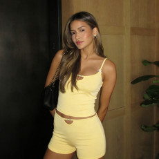 Solid Color Sling Vest Two Piece Shorts Set GZJQ-K25S90385