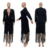 Solid Color Tassel Sweater Coats TR-1220