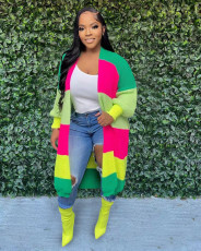 Casual Contrast Color Knits Cardigan Coat TR-1235