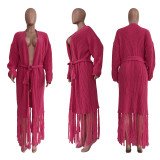 Solid Color Tassel Sweater Coats TR-1220