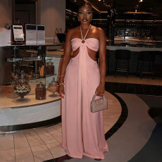 Hollow Out Tie Up Loose Jumpsuit GZJQ-K25Q90011