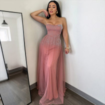 Sexy Hot Drill Tie Up Sling Evening Dress CYA-902059