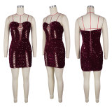 Sexy Hollow Out Sequin Bandage Dress NY-3865