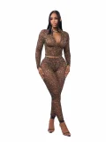 Long Sleeve Zipper Tight Two Piece Pants Set SFY-831