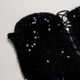 Sexy Hollow Out Sequin Bandage Dress NY-3865