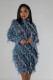 Plus Size Long Sleeve Mesh Tight Midi Dress GHXF-HX0381