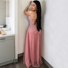 Sexy Hot Drill Tie Up Sling Evening Dress CYA-902059