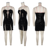 Sexy Hollow Out Sequin Bandage Dress NY-3865
