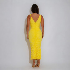 Solid Color Sleeveless Sling Maxi Dress CYA-902006