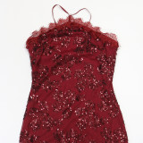 Sleeveless Sequin Irregular Maxi Dress CYA-902186