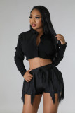 Plus Size Long Sleeve Short Blouses GHXF-HX0320
