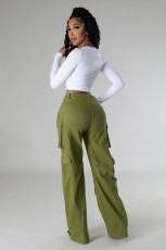 Plus Size Solid Color Multicolor Pockets Pants GHXF-HX0359