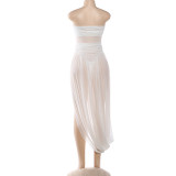 Off Shoulder Pleated Solid Color Maxi Dress XEF-K25D89153