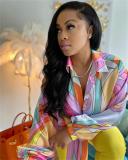 Plus Size Long Sleeve Print Shirt GAWE-5347