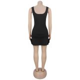 Sleeveless Hot Drill Mini Dress BY-7593