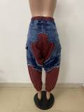 Patchwork Denim Loose Harlen Jeans LSD-LD2465