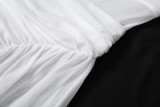 Off Shoulder Pleated Solid Color Maxi Dress XEF-K25D89153