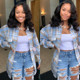 Plus Size Plaid Print Long Sleeve Thickened Coat GAWE-5622