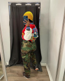 Plus Size Print Color Block Patchwork Jackets GAWE-5598