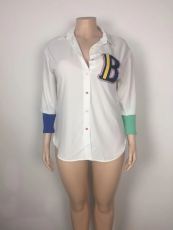 Plus Size Patchwork Embroidered Shirt GAWE-5579