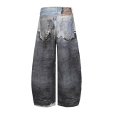 Plus Size Fashion Patchwork Loose Jeans GYLN-1173