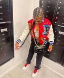 Plus Size Print Color Block Patchwork Jackets GAWE-5598