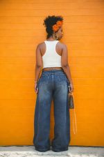 Plus Size Plaid Patchwork Straight Jean GYLN-7638