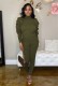 Plus Size Pleating Solid Two Piece Pants Set GAWE-5596