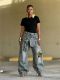 Plus Size Star-Printed Leopard Patchwork Denim Jeans GYLN-8122