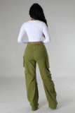 Plus Size Solid Color Multicolor Pockets Pants GHXF-HX0359