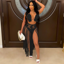 Sexy Tassel Weaving Beach Two Piece Skirt Set OSM-3322