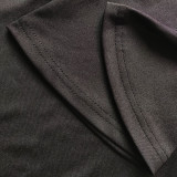 Short Sleeve Solid Color Two Piece Skirts Set QHMD-M3022