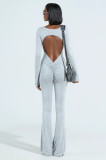 Long Sleeve Backless Yoga Sport Jumpsuit GQLK-0597