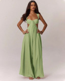 Solid Color Halterneck Tie Up Loose Jumpsuit GQLK-KG1173