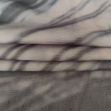 Sleeveless Print Mesh Maxi Dress QHMD-3142