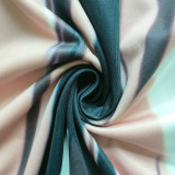 Long Sleeve Print Midi Dress QHMD-3106