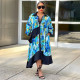 Plus Size Print Irregular Loose Shirt Dress NNWF-8028