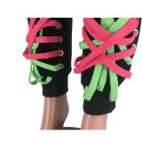 Plus Size Fashion Hollow Out Bandage Pants QCZF-7132