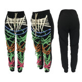 Plus Size Fashion Hollow Out Bandage Pants QCZF-7132
