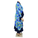 Plus Size Print Irregular Loose Shirt Dress NNWF-8028