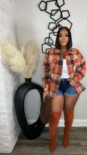 Plaid Print Long Sleeve Coats OLYF-6159