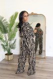 Slash Shoulder Print Two Piece Pants Set OLYF-6160