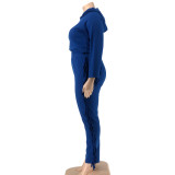Plus Size Solid Color Hooded Tassel Two Piece Pants Set OSIF-21278