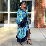Plus Size Print Irregular Loose Shirt Dress NNWF-8028