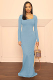 U Neck Long Sleeve Maxi Dress NIK-NK321