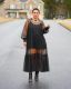 Solid Color Sling Dress+Mesh Dress 2 Piece Set OLYF-6090