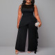 Plus Size Lace Patchwork Loose Jumpsuit NNWF-3047