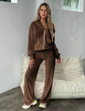 Zipper Hooded Long Sleeve Two Piece Pants Set YD-YM-018-E5