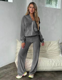 Zipper Hooded Long Sleeve Two Piece Pants Set YD-YM-018-E5